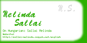 melinda sallai business card